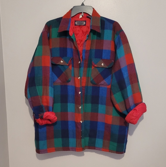 Vintage Wool Quilted Flannel Shacket - Picture 1 of 10